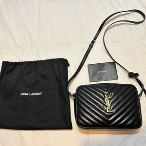 SOLD Yves Saint Laurent Black Chevron Crossbody Bag